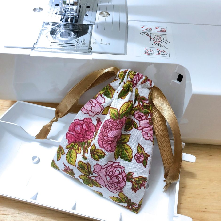 homemade diy drawstring bag